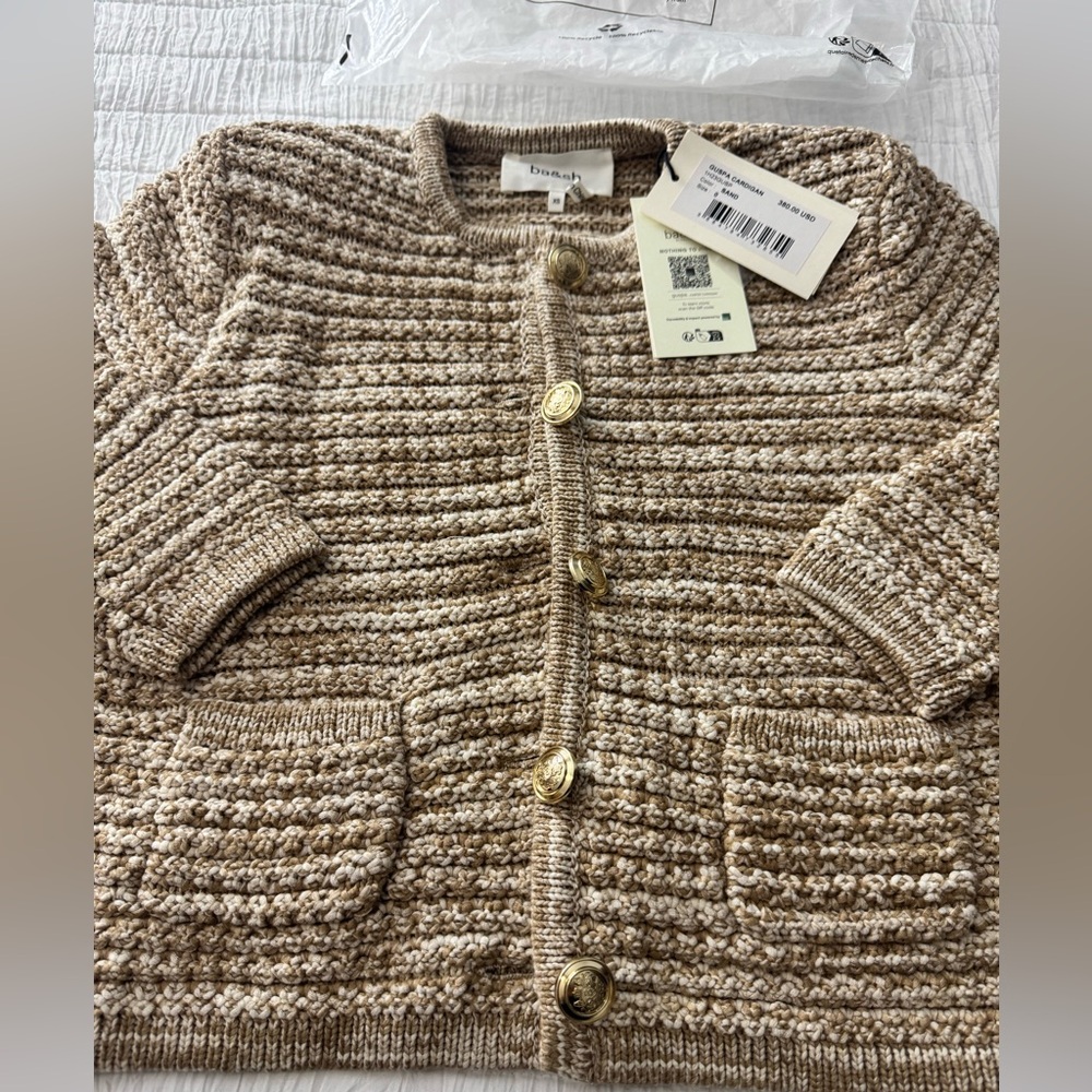 ba&sh Woman Brown Knitted Jacket